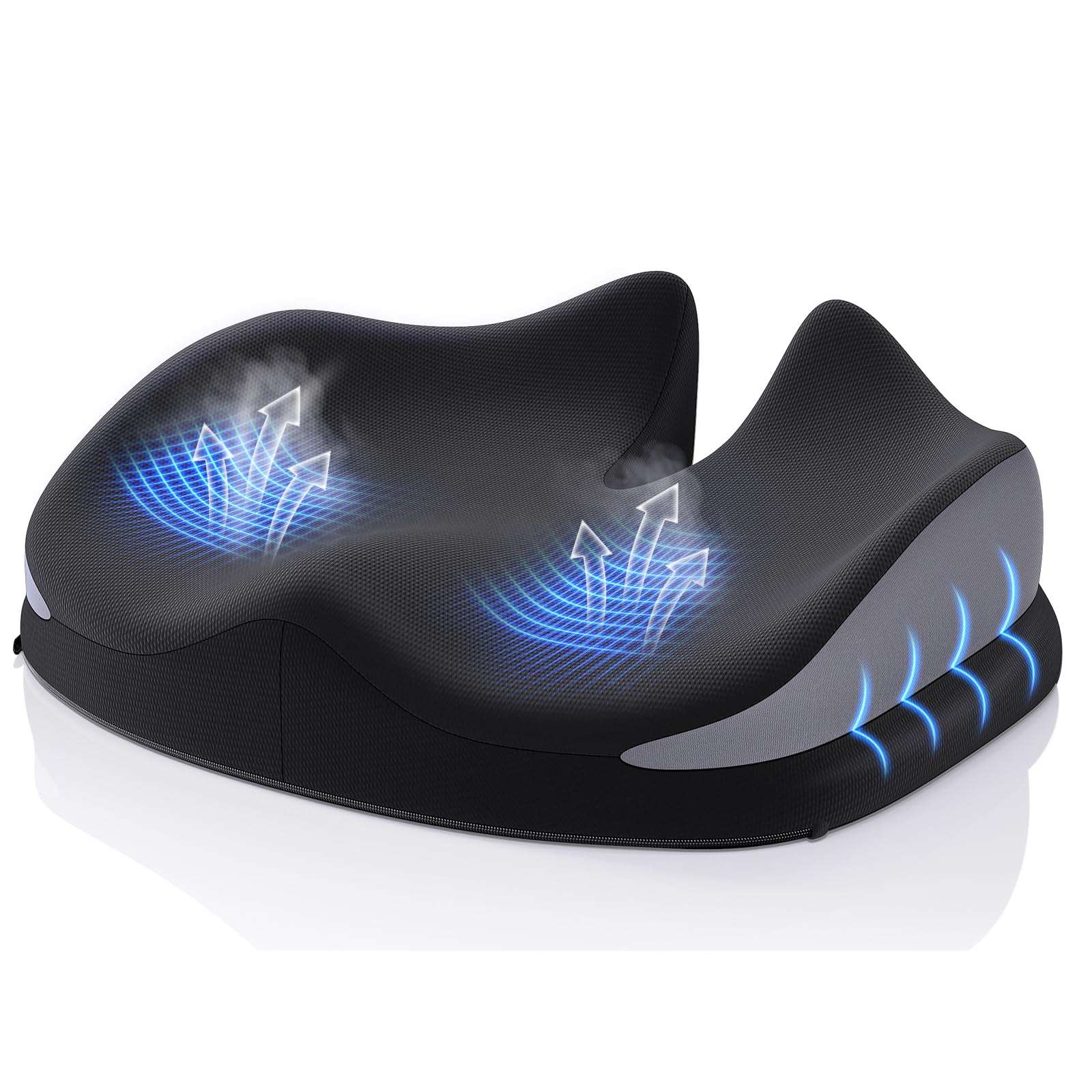 Benazcap Large Seat Cushion for Office Chair Memory Foam Coccyx Pain Relief Cushion Pillow