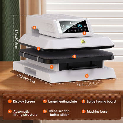 Auto Heat Press Machine for T Shirts-Auto-Release 15x15 Heat Press