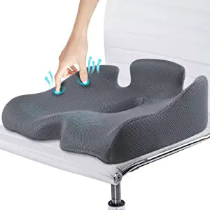 Benazcap X Large Memory Seat Cushion for Office Chair Pressure Relief, Gray