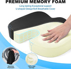 Benazcap Seat Cushion for Office Chair Cushions, Memory Foam Non-Slip, Black