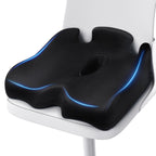 Benazcap Standard Memory Seat Cushion for Office Chair Pressure Relief Sciatica & Tailbone Pain Relief Firm Coccyx Pad for Long Sitting, Office Chair, Gaming Chair and Car Seat-Black, Standard Size