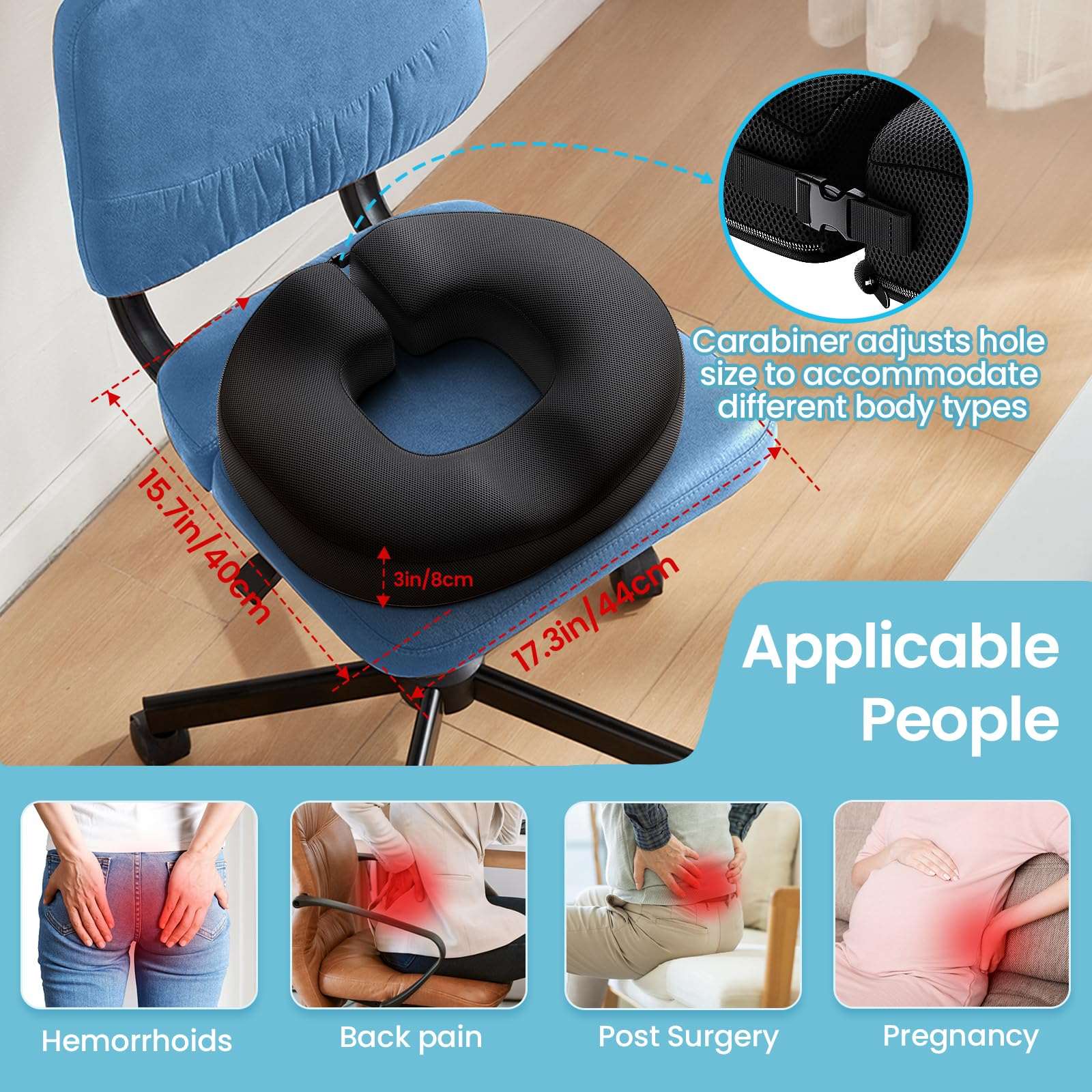 Pregnancy Pillow CloudBliss Donut Pillow Seat Cushion For Tailbone