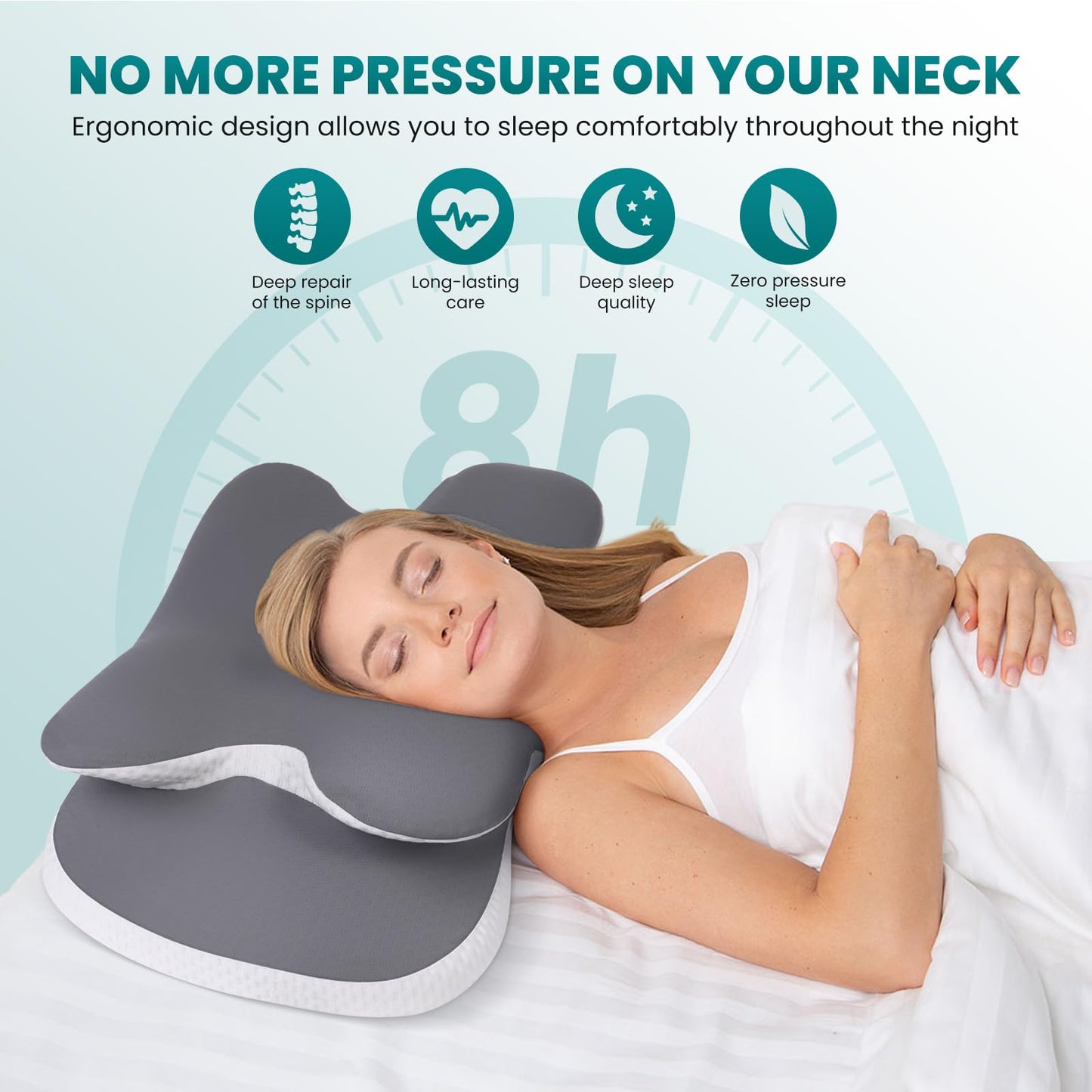 Cooling Silk Memory Foam Pillow Cervical Neck Pillows
