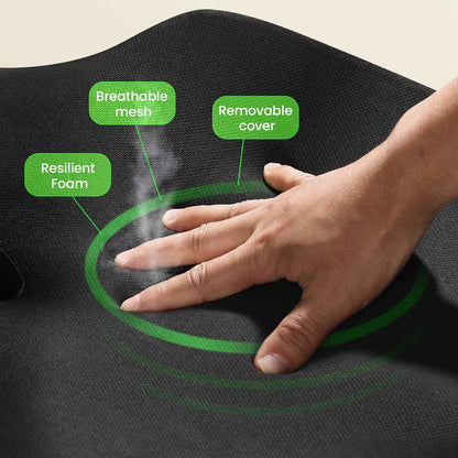 Benazcap Large Seat Cushion for Office Chair Memory Foam Coccyx Pain Relief Cushion Pillow