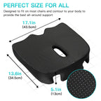 Benazcap Standard Memory Seat Cushion for Office Chair Pressure Relief Sciatica & Tailbone Pain Relief Firm Coccyx Pad for Long Sitting, Office Chair, Gaming Chair and Car Seat-Black, Standard Size