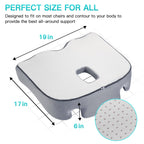 Benazcap X Large Memory Seat Cushion for Office Chair Sciatica & Back Pain Relief Memory Foam Firm Coccyx Pad for Car, Wheelchair, Gaming Chair and Desk Chair, Gray