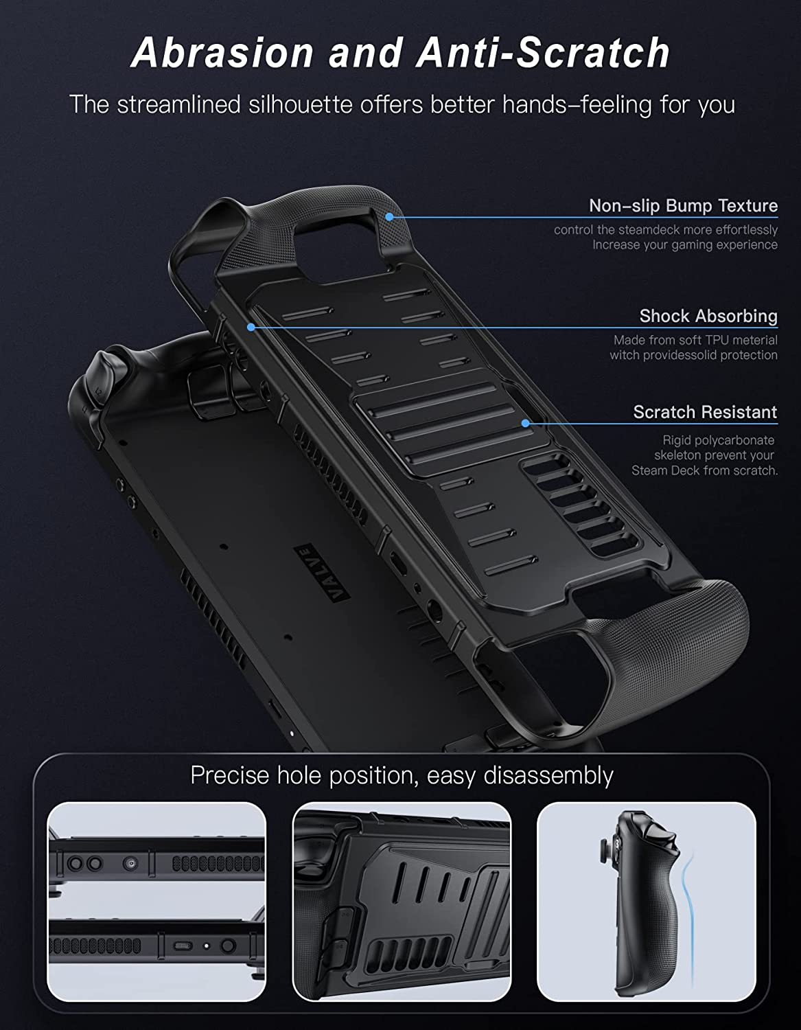 Benazcap TPU+PC Protective Case for Steam Deck 2021 Release - Black