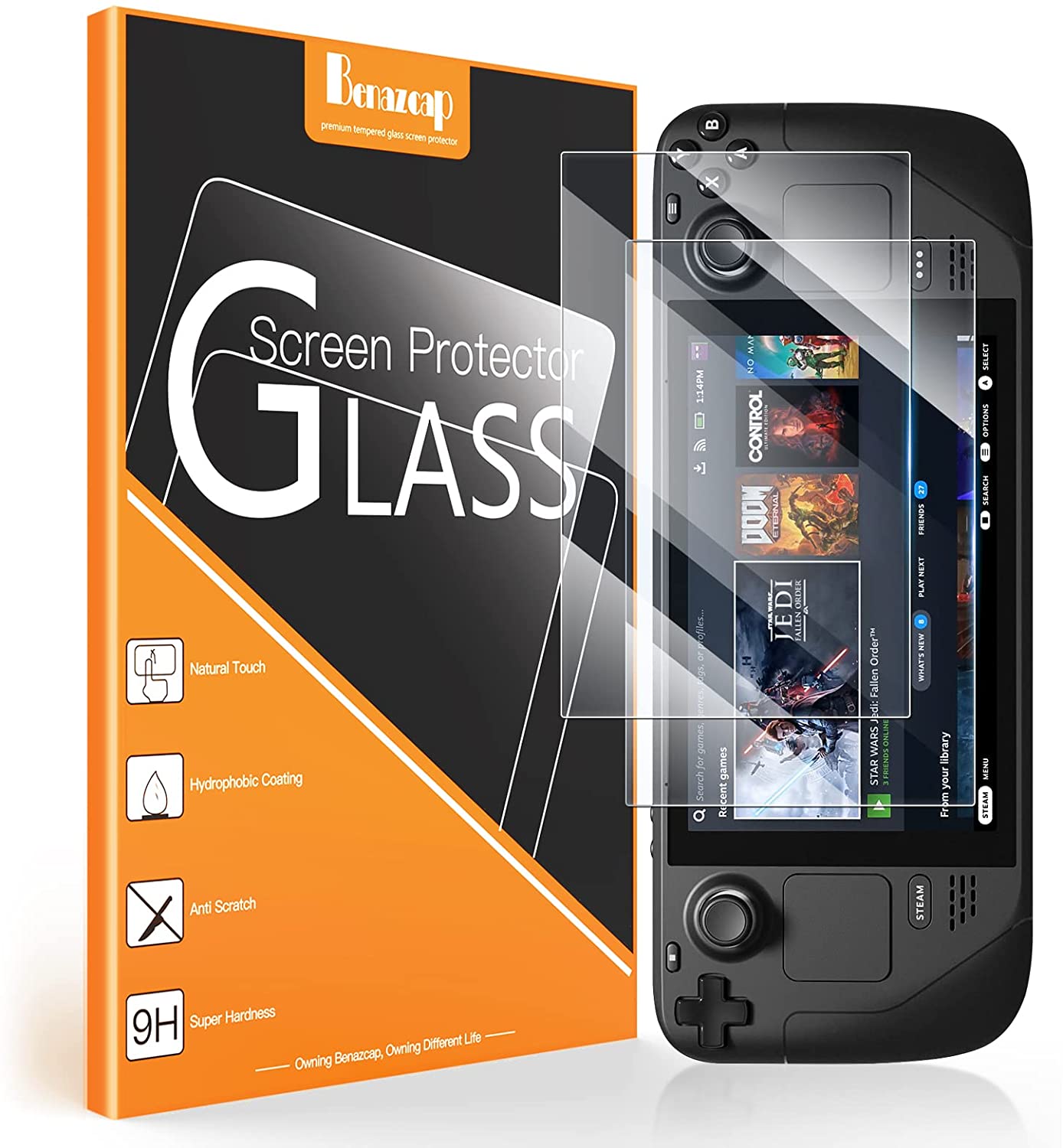 Steam Deck Screen Protector, Ultra HD Glass Protector 9H Hardness